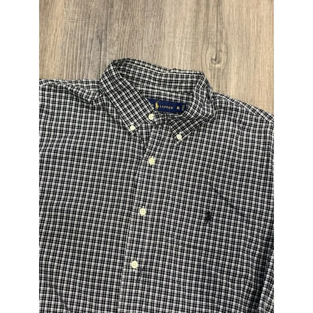 Ralph Lauren Long Sleeve Button Down Men's Size XL‎ Plaid Gingham Check
